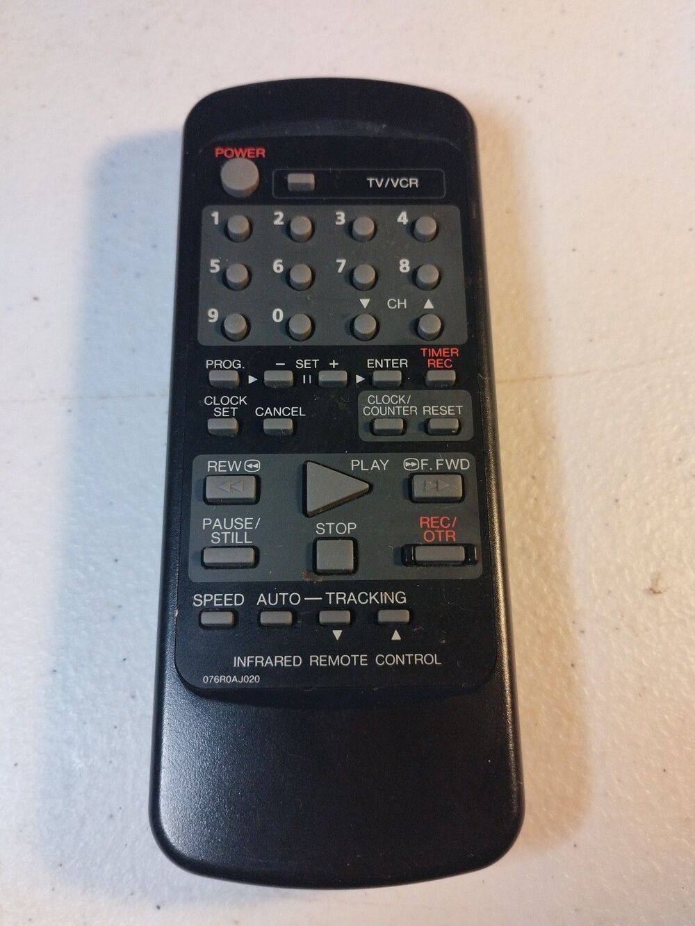 oem Orion 076R0AJ020 VCR Remote Control - Tested